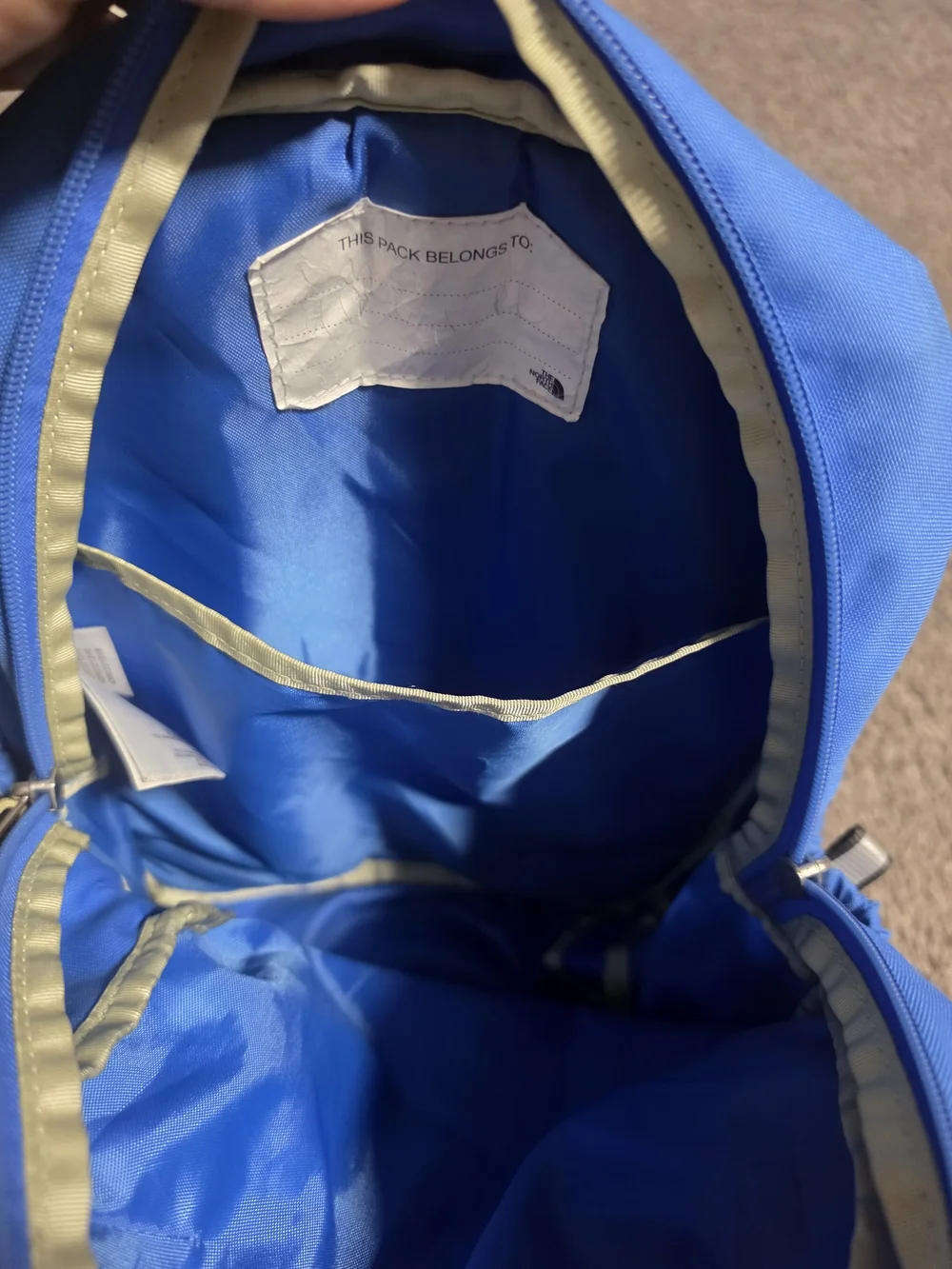 The North Face Blue Backpack with Yellow Logo - Everyday Carry Bag